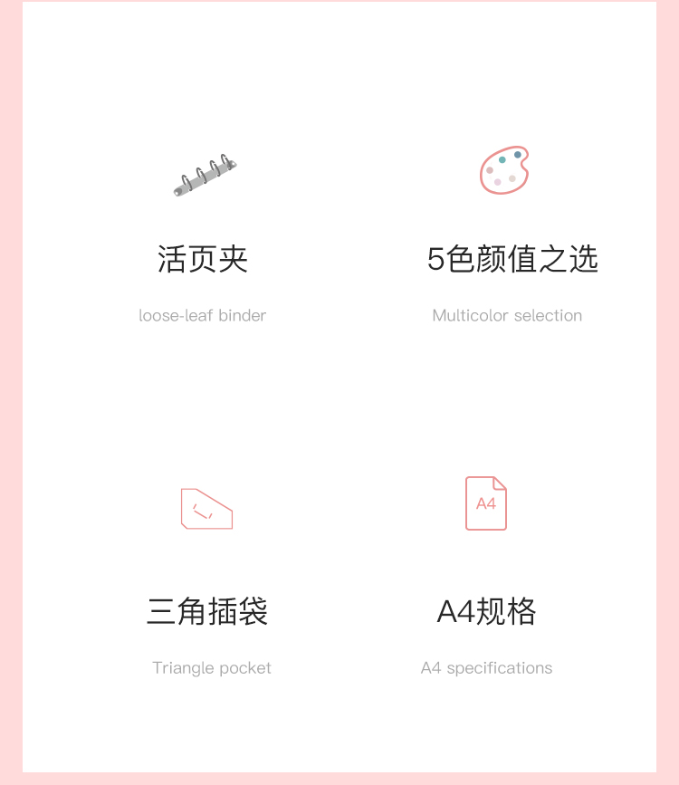 齐心 A6637 颜选莫兰迪活页资料册 A4 40袋