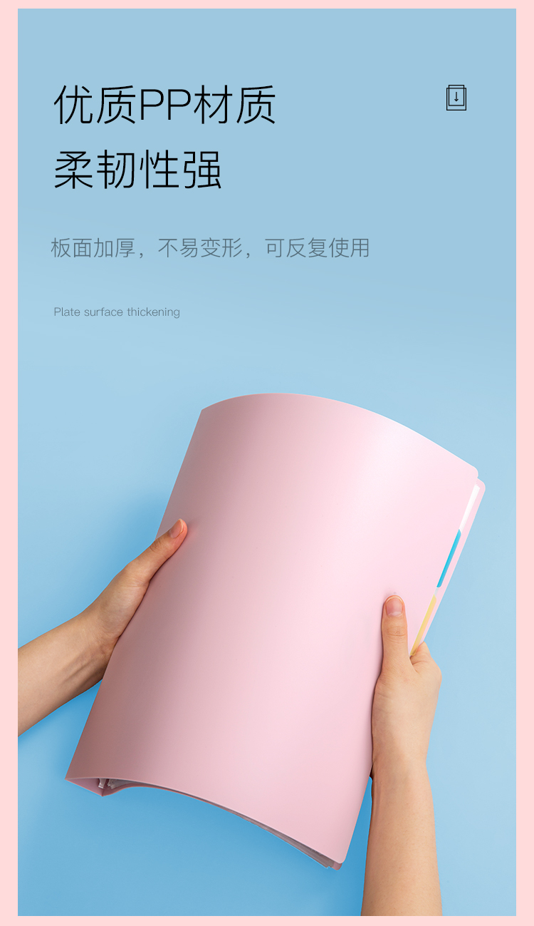 齐心 A6637 颜选莫兰迪活页资料册 A4 40袋