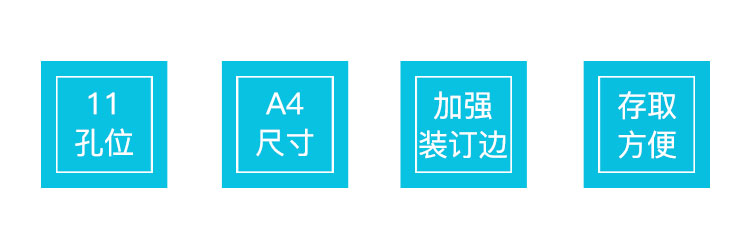 齐心 EH035 活页替芯3.5C光面 A4 100PCS装