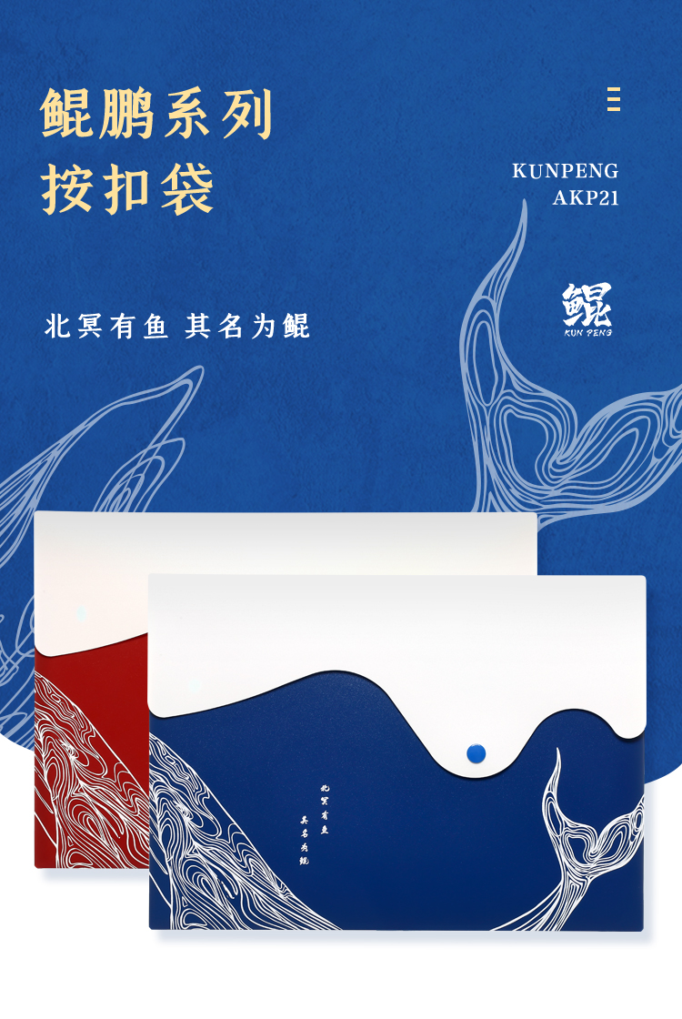 齐心 AKP21 鲲鹏按扣袋 A4