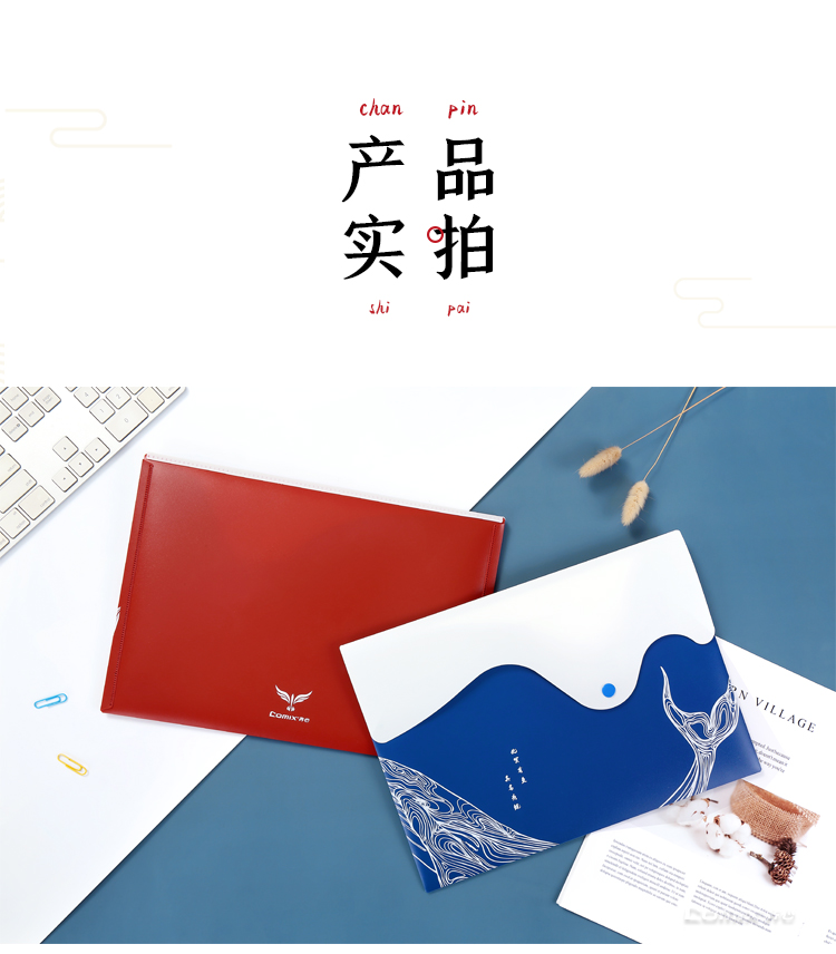 齐心 AKP21 鲲鹏按扣袋 A4