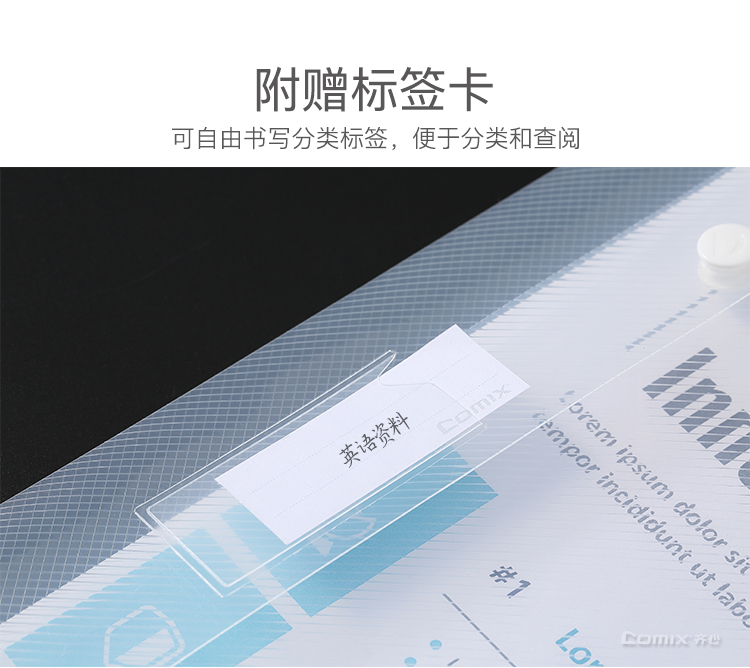 齐心 C339 双按扣文件袋 A4