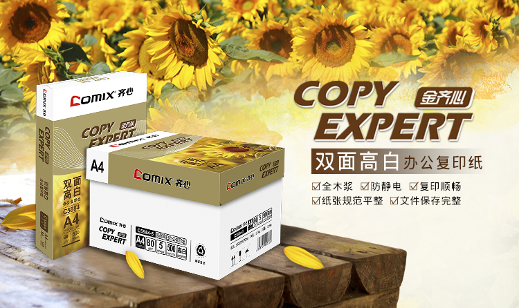 齐心 C5884-5 金齐心高白复印纸80克 A4
