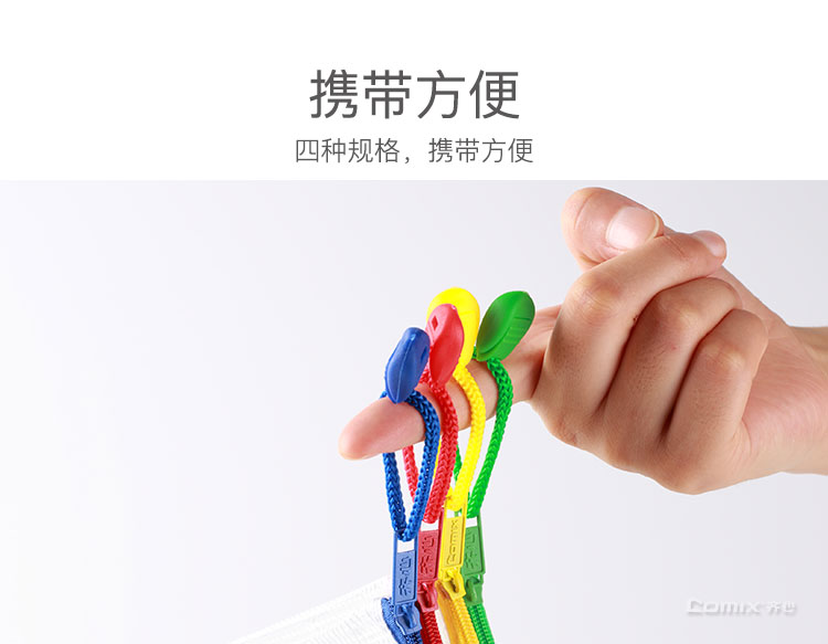 齐心 A1058 经济型网格拉链袋 10PCS/套A6