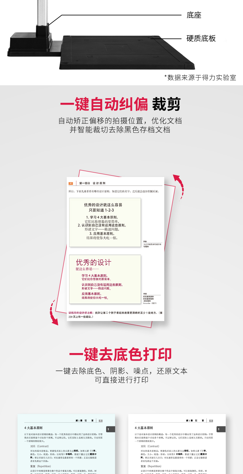 得力高拍仪15151高清A4/A3高拍仪扫描仪证件扫描器