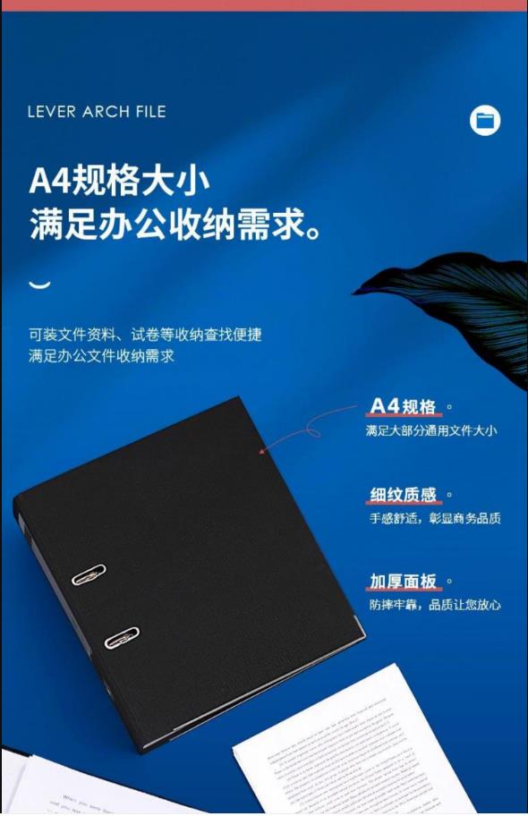 得力（deli）33180 加厚型欧式快劳夹/文件夹 A4 6个特惠装