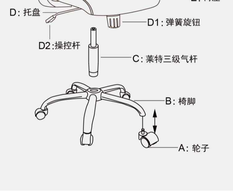 得力（deli）4905 电脑椅 家用办公椅 转椅人体工学网布椅子 时尚升降座椅