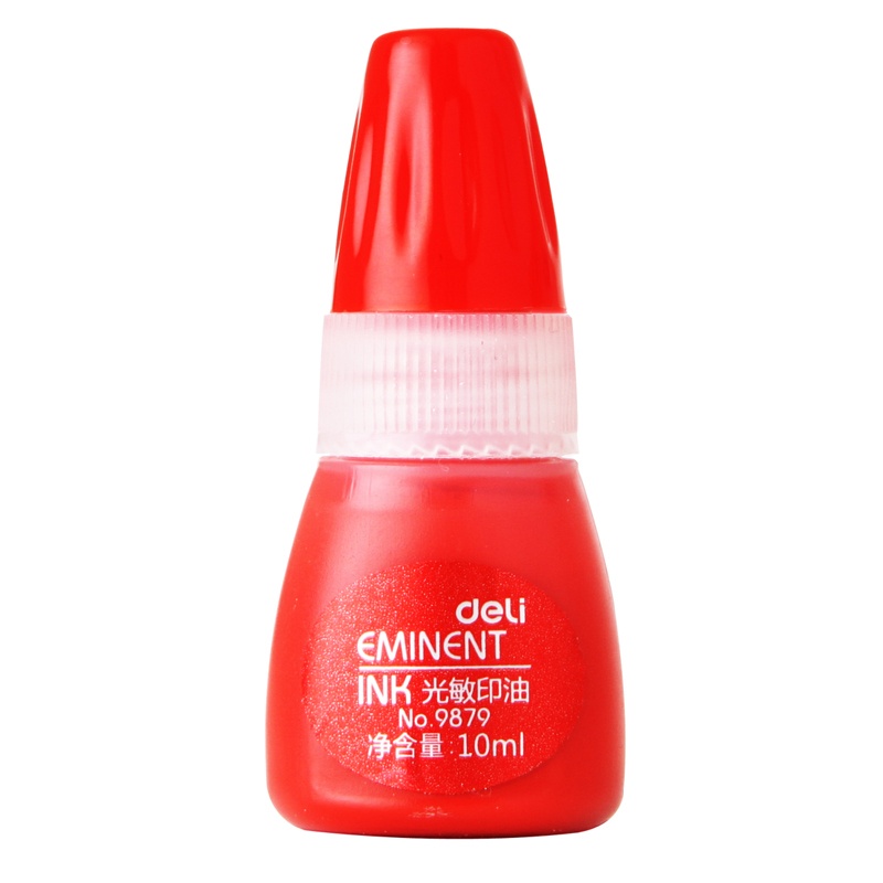 得力9879 光敏印油 印章/印台使用印油 10ml 红色