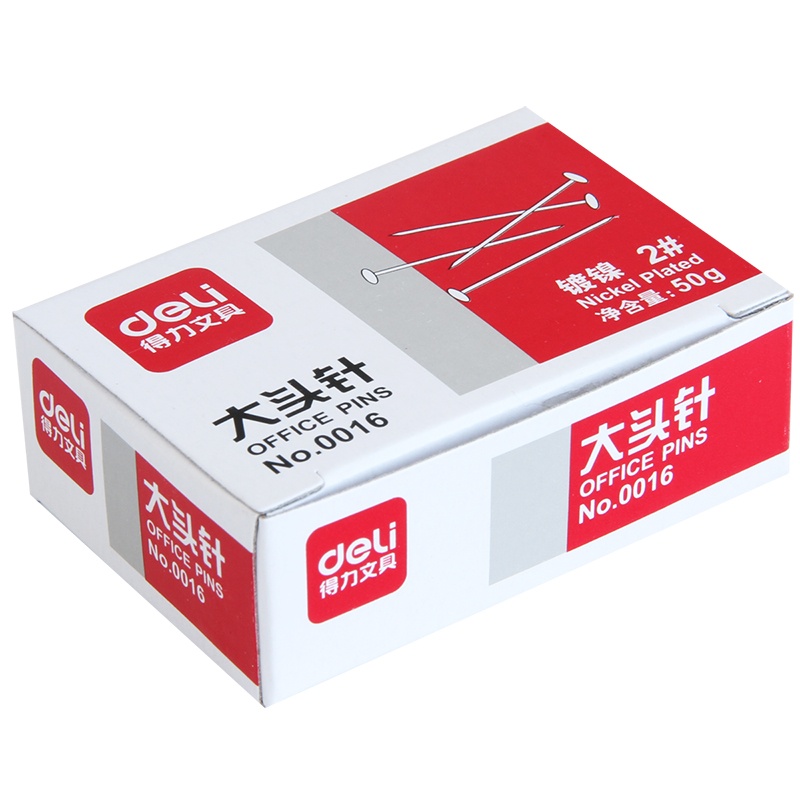 得力0016大头针24mm盒装固定针 手工配件