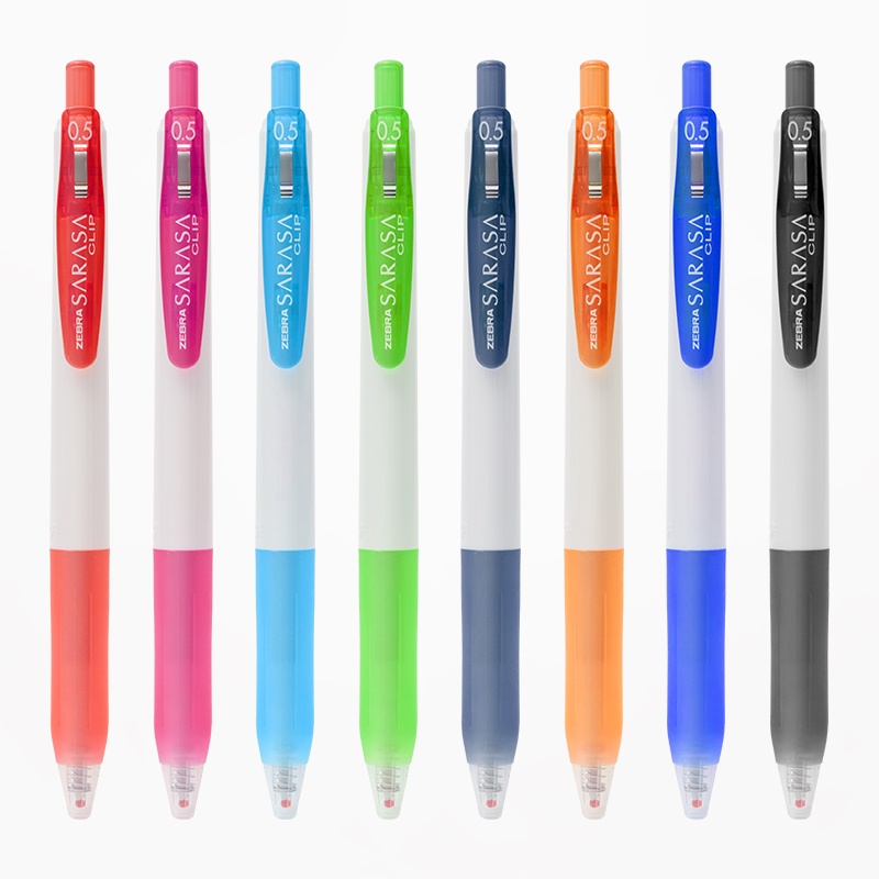 ZEBRA斑马按动中性笔彩色白杆水笔糖果色0.5mm JJZ15W