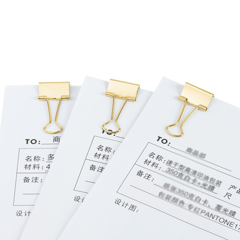 齐心 B3695 金色长尾票夹 5号 40只/筒