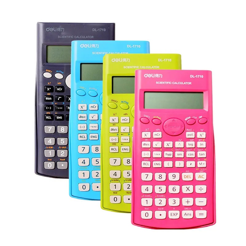 得力1710科学函数计算器计算机中学生考试用品 双行显示学生用品