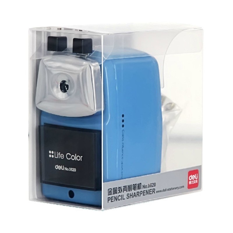 得力0620削笔器 金属材质卷笔刀 转笔刀 卷笔器