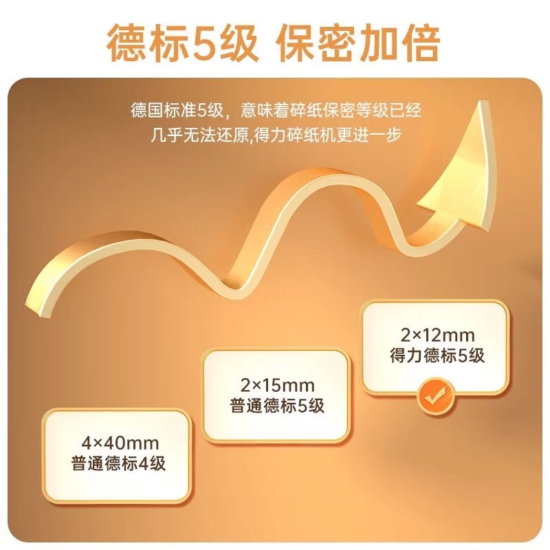 得力(deli)德国5级高保密 全自动碎纸粉(双入纸口 自动进纸 2m/min碎纸)14...