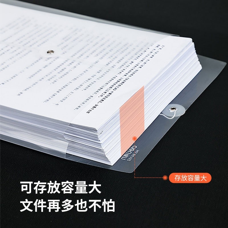 得力(deli)12只A4加厚防水淋文件袋资料袋档案袋 绑带式票据收纳袋 5511