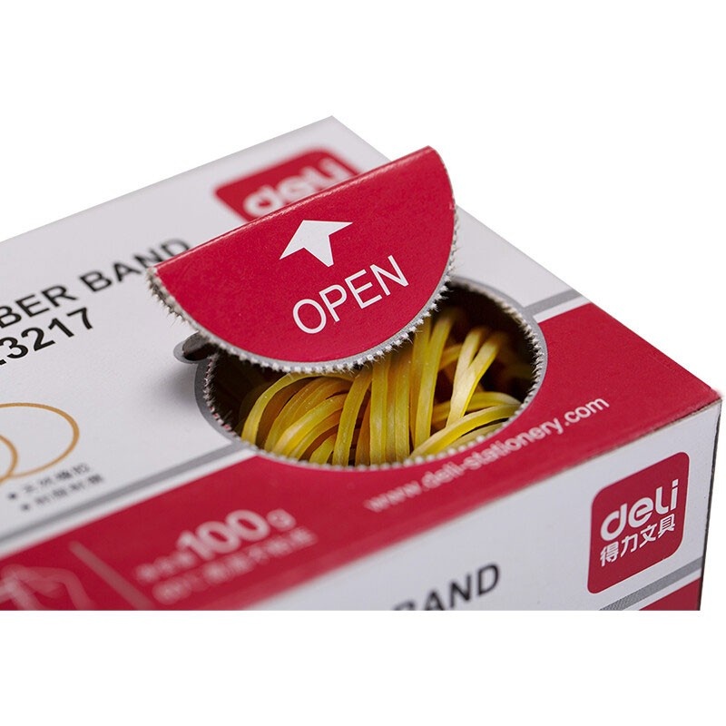 得力(deli)100g实用橡皮筋/乳胶圈/牛皮筋 单盒装 3217