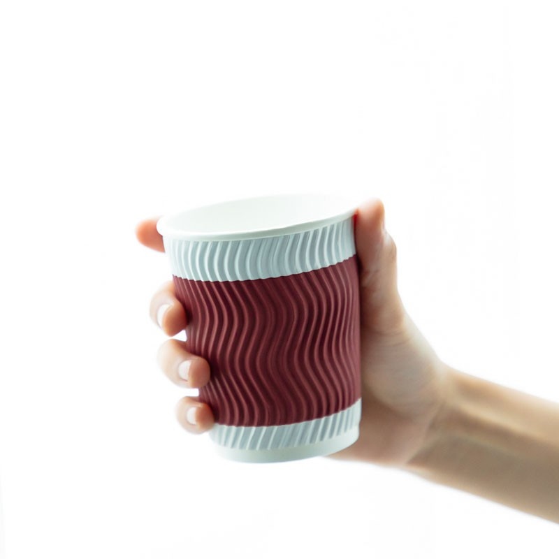 得力纸杯一次性隔热加厚纸防烫双层纸杯咖啡杯 茶杯热饮杯子