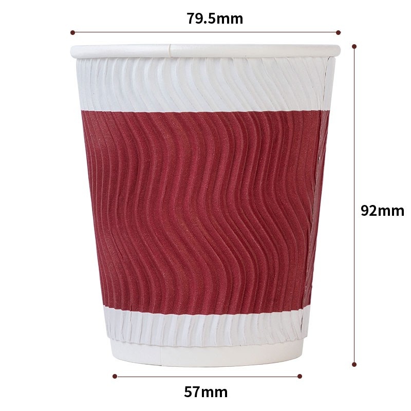 得力纸杯一次性隔热加厚纸防烫双层纸杯咖啡杯 茶杯热饮杯子