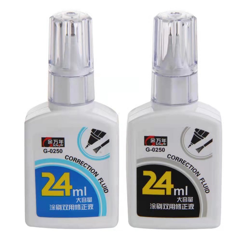 金万年G-0250涂刷两用四方瓶圆头24ml修正液